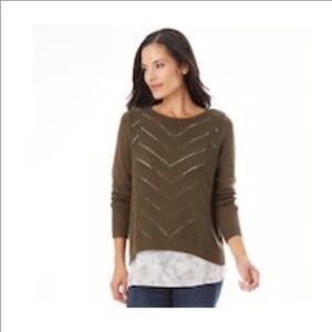 Women's apt 9 pointelle mock layer sweater‎